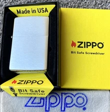 ZIPPO  BIT SAFE INSERT 4 in 1  IN BRUSHED CHROME Case STOCKING STUFFER Collector