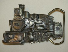 VINTAGE Great American Buckle Company Train Brass 1980's Made in USA