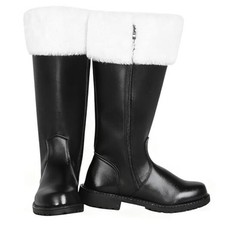 Christmas Santa Boots, Men's Wide Calf Santa Combat Boots with 9-9.5 Black