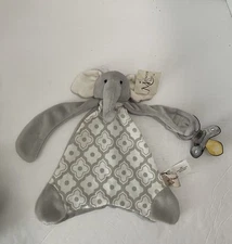 Maison Chic Gray And White Elephant Lovey Pacifier Holder