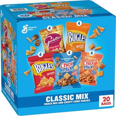 Classic Mix Snack Variety Pack, Bugles Original and Nacho Cheese, 20 Ct, 28 oz.