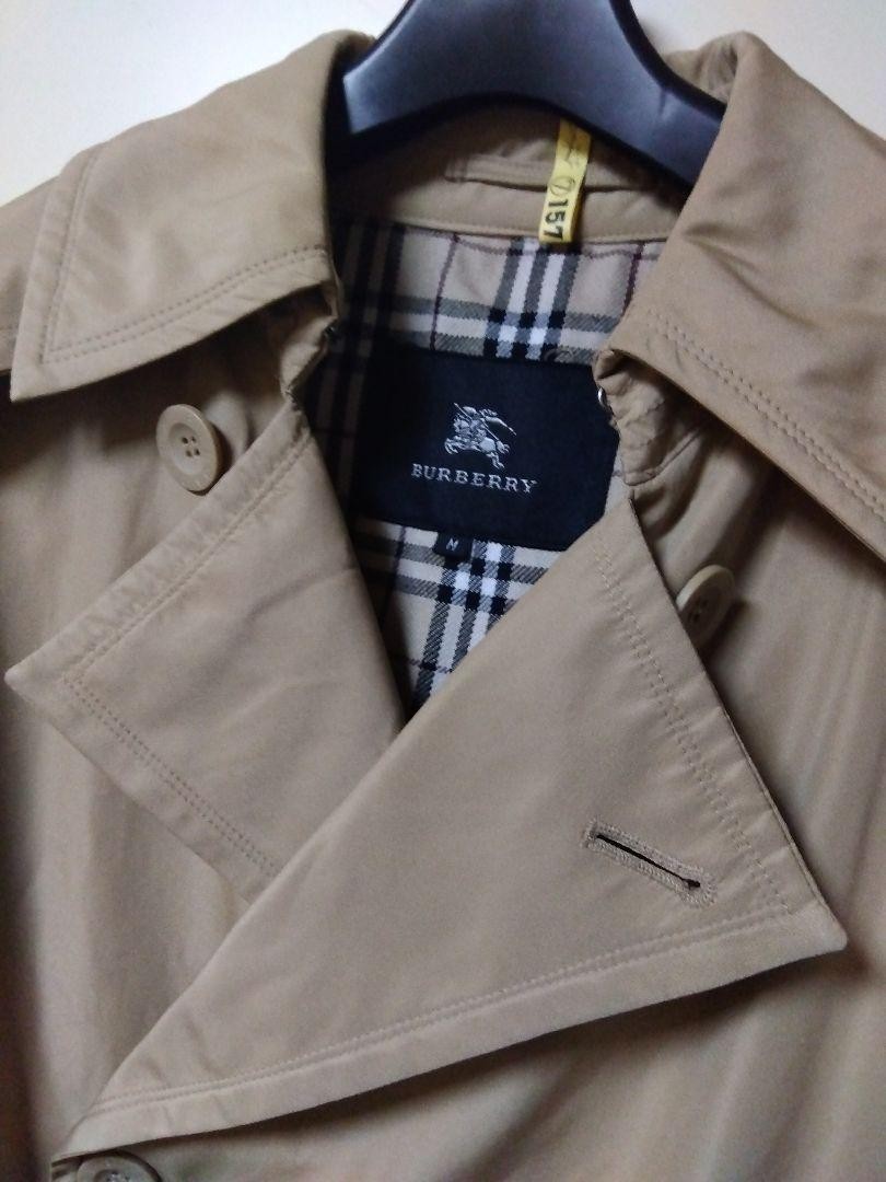 Burberry Trench Coat Outerwear Horse Logo Beige Polyester Nylon Size M For Men thumbnail 14