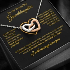 To My Granddaughter Necklace, Birthday Gift For Granddaughter From Grandpa