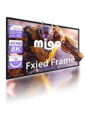 120 inch Fixed Frame Projector Screen, 2.0 High Gain 16:9 8K 4K Ultra HD 3D P...