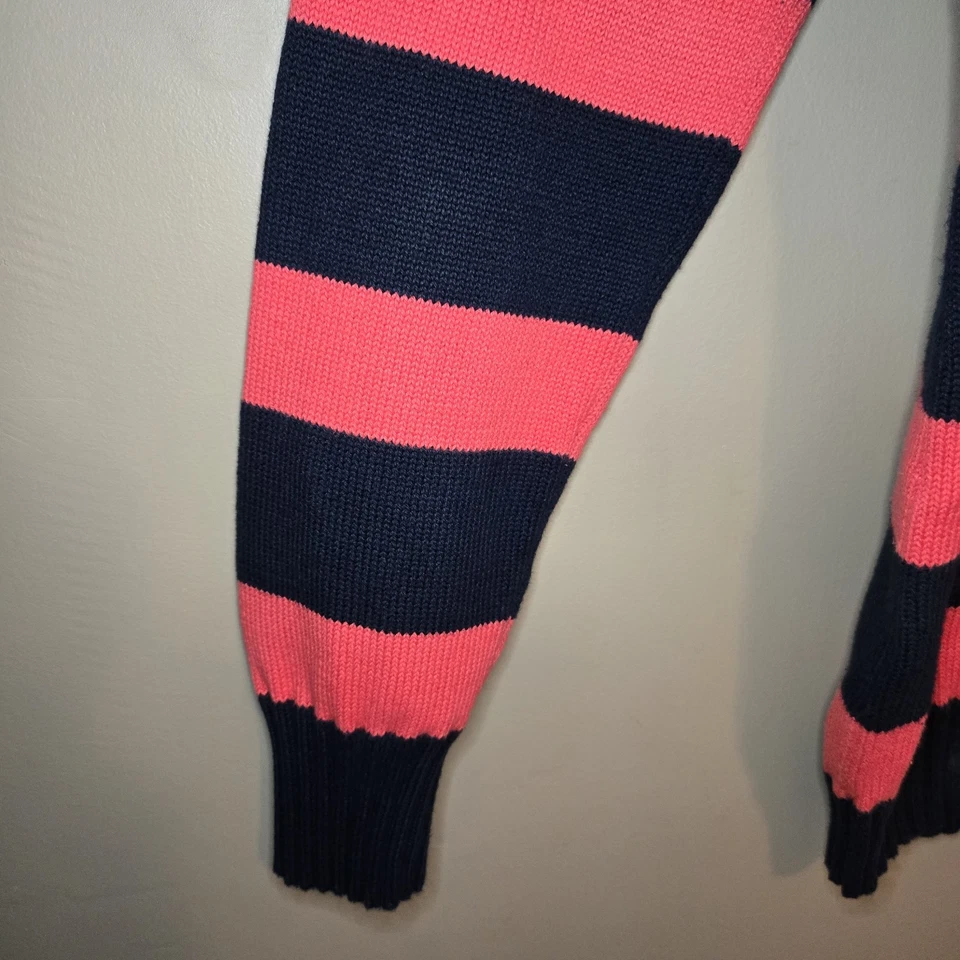 Suéter Jones New York Sport Para Mujer Medio Botón Rosa Azul Rayas Talla Grande Foto 4 de 4