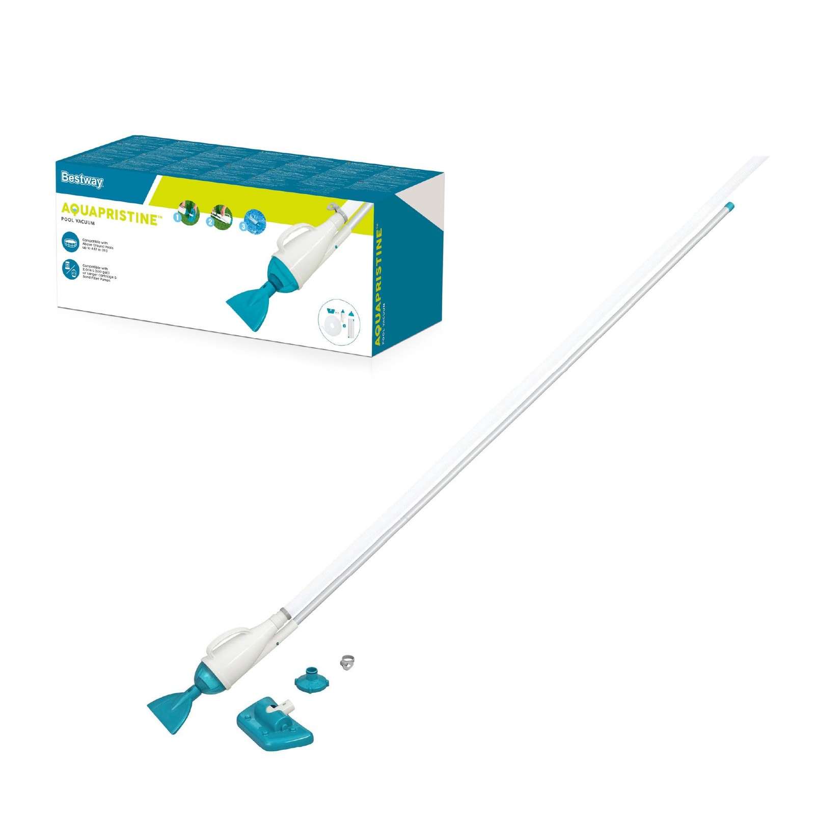 Bestway Aspirador de piscina con bomba AquaPristine para piscinas de hasta 45...