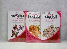 HEARTFELT CREATIONS BOTANICAL WINGS STAMP AND BOTANICAL ROSE STAMP & DIE SET NEW