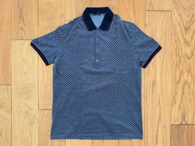 Gucci GG Monogram Polo Shirt Herren Grau Gr. XXL (M/L) Made in Italy Original