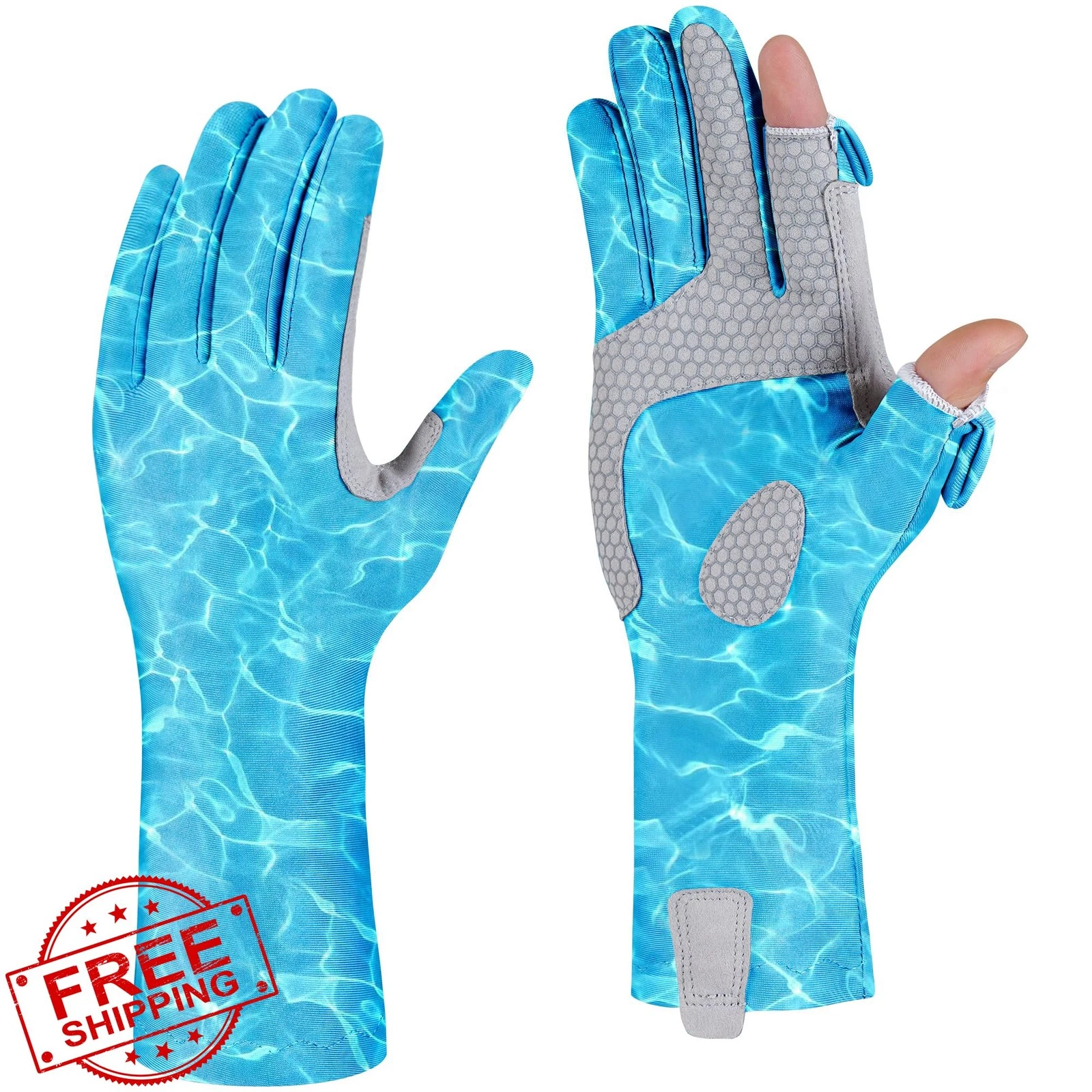 Riverruns UPF 50+ Full Finger Fishing Gloves Sun Protection