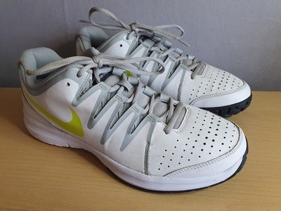 Nike Vapor Court Turnschuhe Größe 9 Herren Tennis Hartplatz weiß gelb Leder