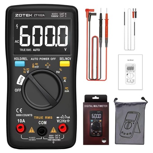 ZOYI ZT-102A Digital Multimeter 6000 Counts True RMS AC/DC Voltage Measurement