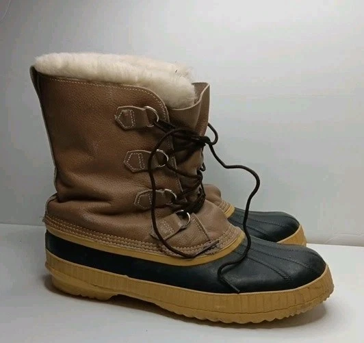 Sorel Shoes Mens Manitou Black 9 Winter Work‎ Boots Wool Lined Natural Rubber SOREL Manitou Vintage Wool Insulated Natural Rubber Canada  main image 4