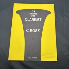 32 Etudes for Clarinet C. Rose Carl Fisher Music Song book Sheet Music Vintage