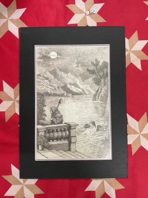 Maurice Sendak, SELTENE MONTIERTE KUNSTDRUCKILLUSTRATION, schön zum Ausstellen
