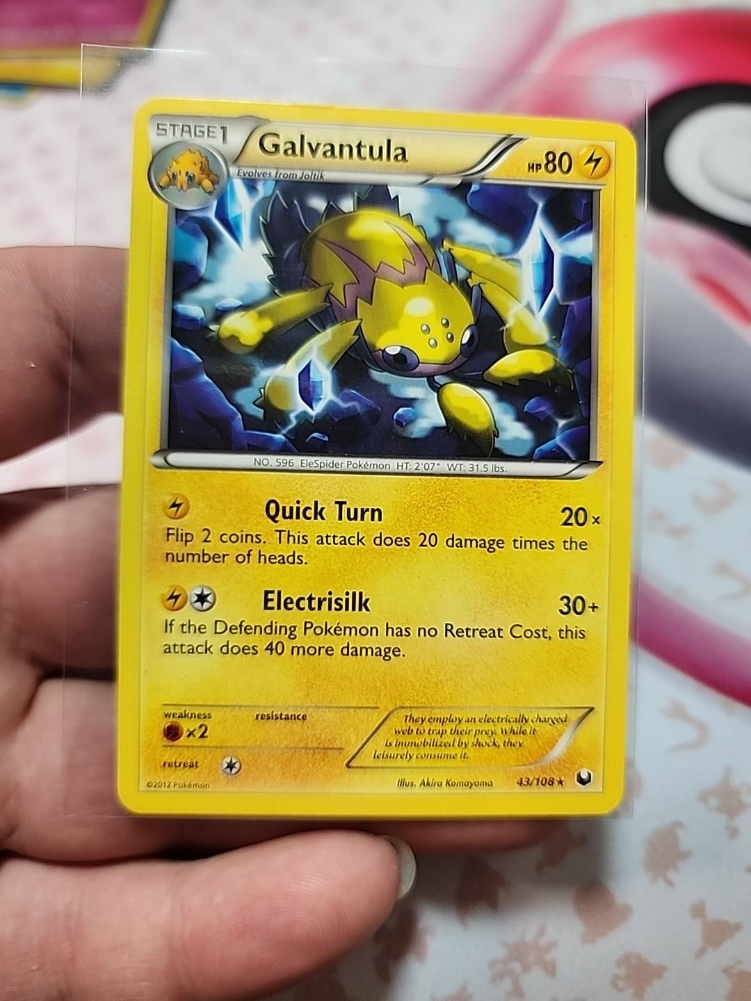 Pokemon Dark Explorers Rare Card - Galvantula 43/108