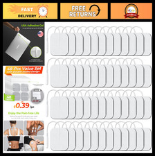 Reusable TENS Unit Electrode Pads 2"x2" - 48 Pcs, Latex-Free, Self-Adhesive, Com