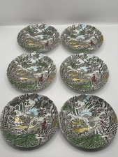 The Hunter by Myott Set Untertassen Permanent Farben Made in England x6