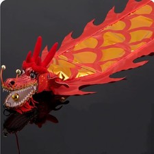 Dragon Poi with 3D Plastic Dragon Head, Swing Rope and Hot Stamping Golden Ri...