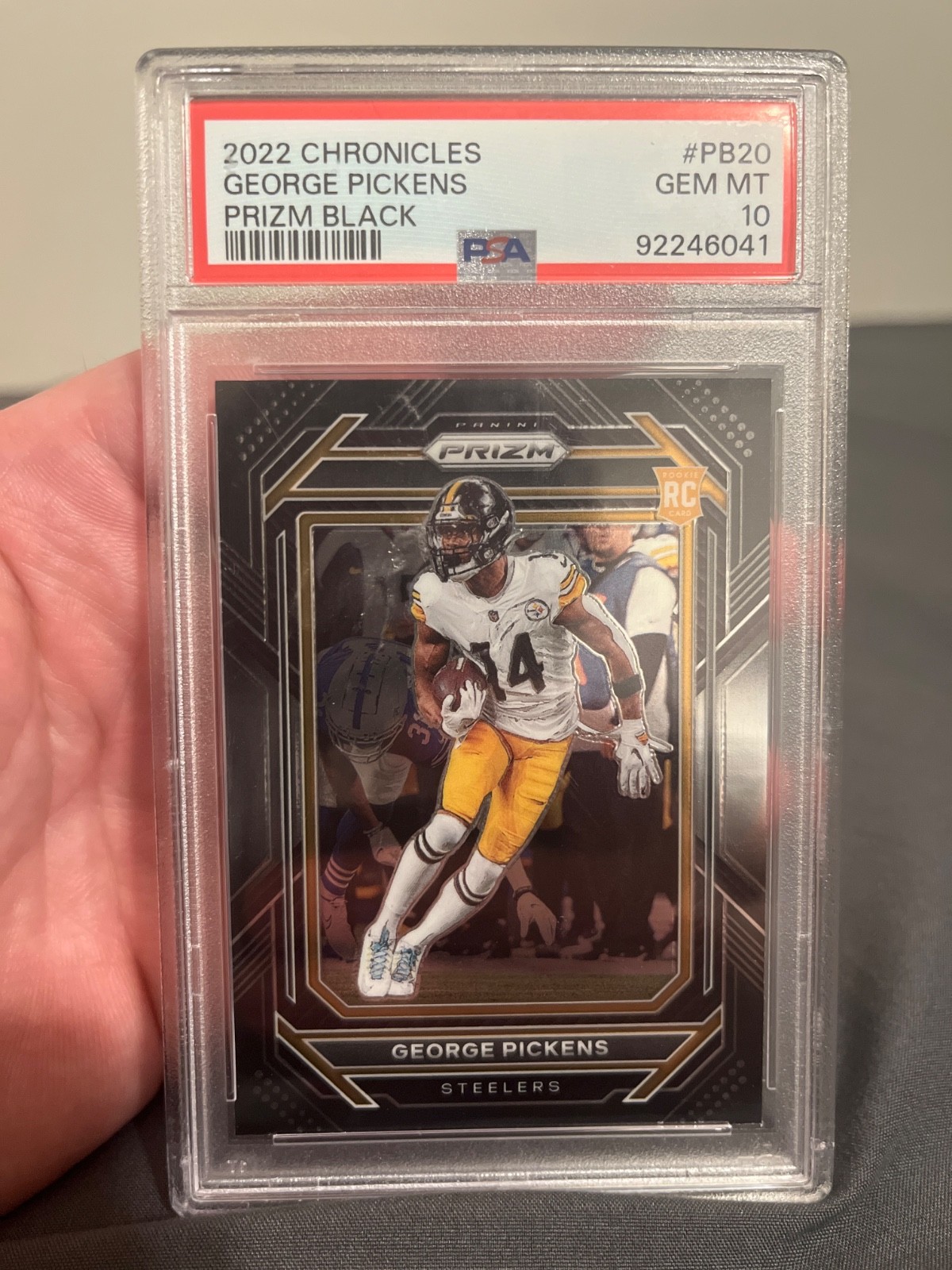 2022 Chronicles Rookie George Pickens Prizm Black Silver PSA 10 RC #PB20