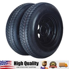 2-pack St20575d14 Trailer Tires With 14 Rims 5 Lug On 4.5 Bolt Pattern 6pr 2-pack St20575d14 Trailer Tires With 14 Rims 5 Lug On 4.5 Bolt Pattern 6pr