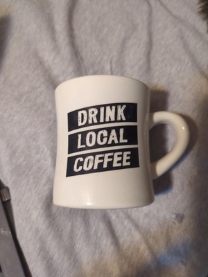 Augie's Coffee Roasters Redlands CA ''Drink Local Coffee'' Hipster ceramic mug