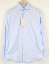 SUITSUPPLY Men's Formal Shirt S Light Blue Cotton Slim Cutaway Button-Up Fit 
