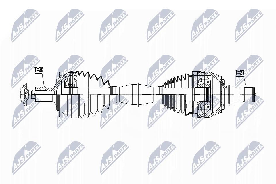 NTY NPW-ME-065 Drive Shaft for Mercedes-Benz 540 mm Differential Side 27