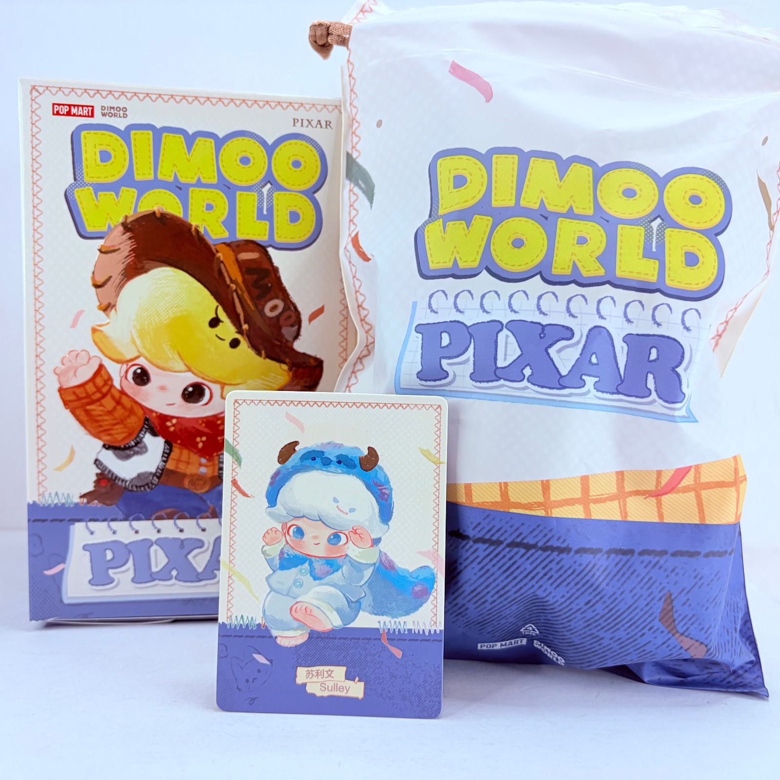POP MART DIMOO WORLD x PIXAR Series Pendant Plush Toy Doll - Sulley