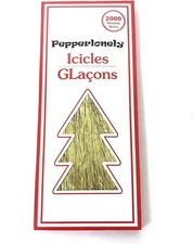 PEPPERLONELY 2000 Strands Icicles Tinsel Tree Christmas Decorations, 1#. Gold 