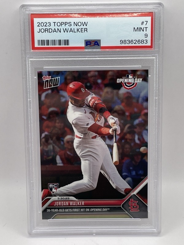 2023 Topps NOW - JORDAN WALKER - "First Hit on Opening Day" #7 PSA 9 MINT Cards