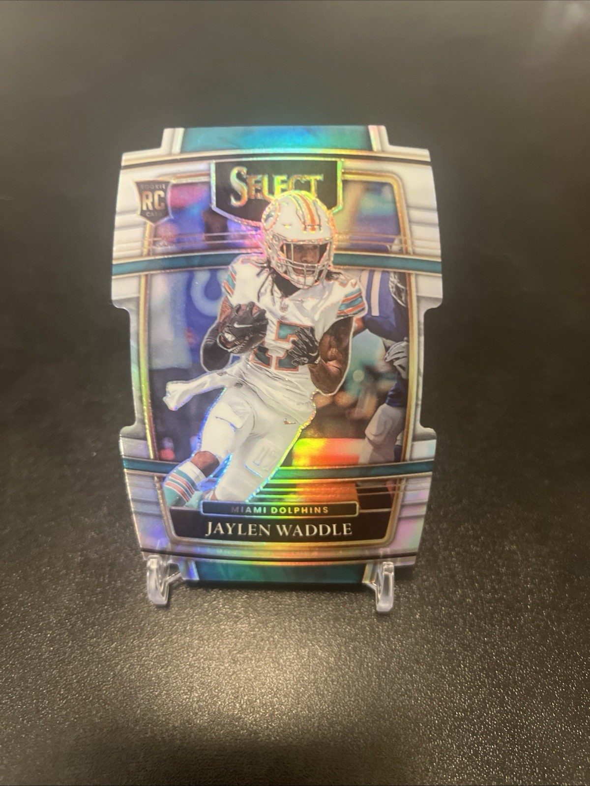 2021 Panini Select - Concourse Jaylen Waddle #48 Silver Prizm Die-Cut (RC)