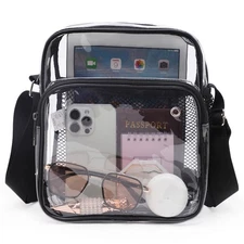 TINYAT Clear Sling Bag Men Stadium Approved Transparent Shoulder Bag for Wome...