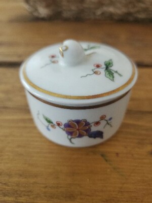 Delicate Richard Ginori Italy Jar Pill Box Oriente Rose Finial Multicolor Floral