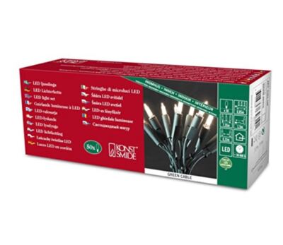 KONSTSMIDE 6303-100 LED Mini Lichterkette 50 Warmweiße Dioden 230V Grünes Kabel