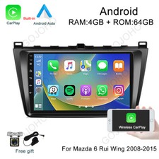 64 GB para Mazda 6 Rui Wing 2008-2015 Android 13 radio de coche estéreo GPS navegación CarPlay