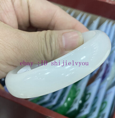 Certified Natural Afghanistan White Jade Gemstone Bangle Bracelet 56-66mm - Picture 4 of 6