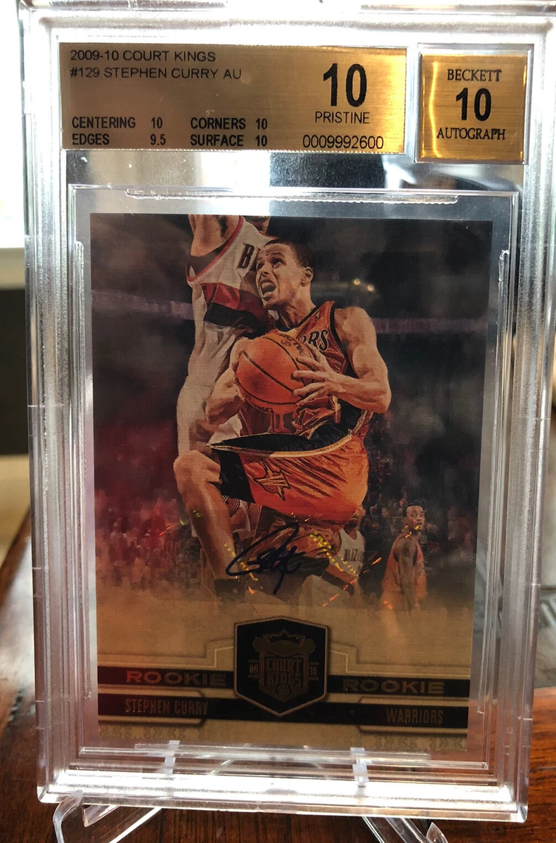 Steph Curry 2009 Panini Court Kings Rookie RC #129 /649 BGS 9.5 Auto 10 Pristine Low Pop!