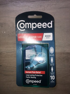Compeed Advanced Blister Care Active Gel Cushions Mixed Sizes 10ct Exp 03/2026