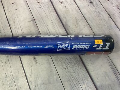 Batte de baseball Rawlings Calibur Youth en métal taille 31 20 oz bleu
