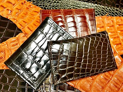 Alligator Card Case Gusseted Credit Card Case Business Card Holder Genuine