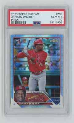 2023 Topps Chrome Prism Jordan Walker RC PSA 10 St. Louis 