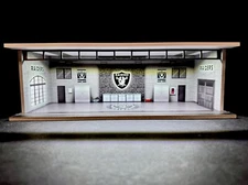 Raiders Shop Theme 1:64 Model Car Diorama Garage + LED Lighting FOR Hot Wheels