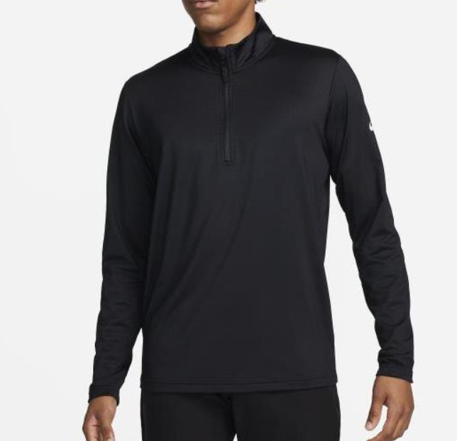 Мужские футболки Nike Golf Victory Dri-FIT на молнии 1/2, черные, NWT FD5837-010