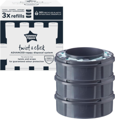 Tommee Tippee Twist and Click Advanced Windeleimer Nachfüllpackung 3 Stück (1er Pack) 