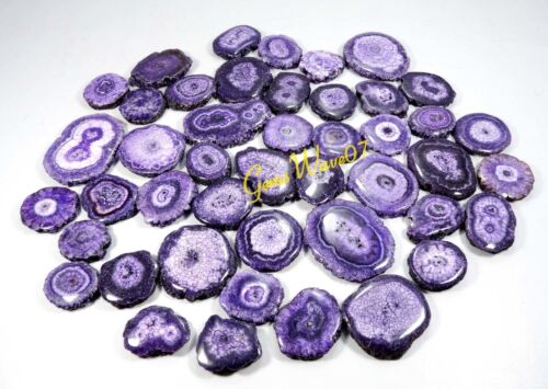 Purple Solar Quartz Gemstone Druzy Cabochon 250 Cts Natural Wholesale 4 Pcs Lot