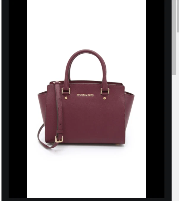 MICHAEL KORS Selma Medium Satchel Merlot Top Zip