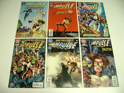 1995-96 DC IMPULSE comic book lot run of 6, issues #9, 10, 11, 12, 13, 14