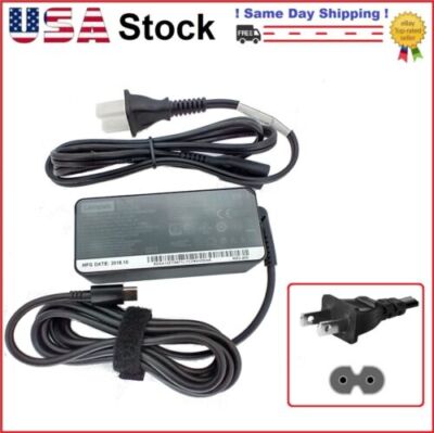 Genuine Lenovo 45W USB-C Power Supply  for Yoga 720 with 2-Prong Cable