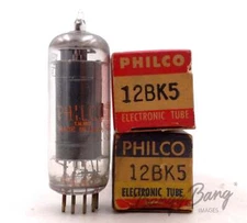 2 Philco 12BK5 Beam Pentode Frequency TV/Radio Audio Vacuum Tube Valve- Bangyban