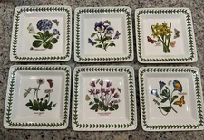 PORTMEIRION (6) BOTANIC GARDEN SQUARE PLATE 7 in Asst. Floral Motifs BG78996-XS